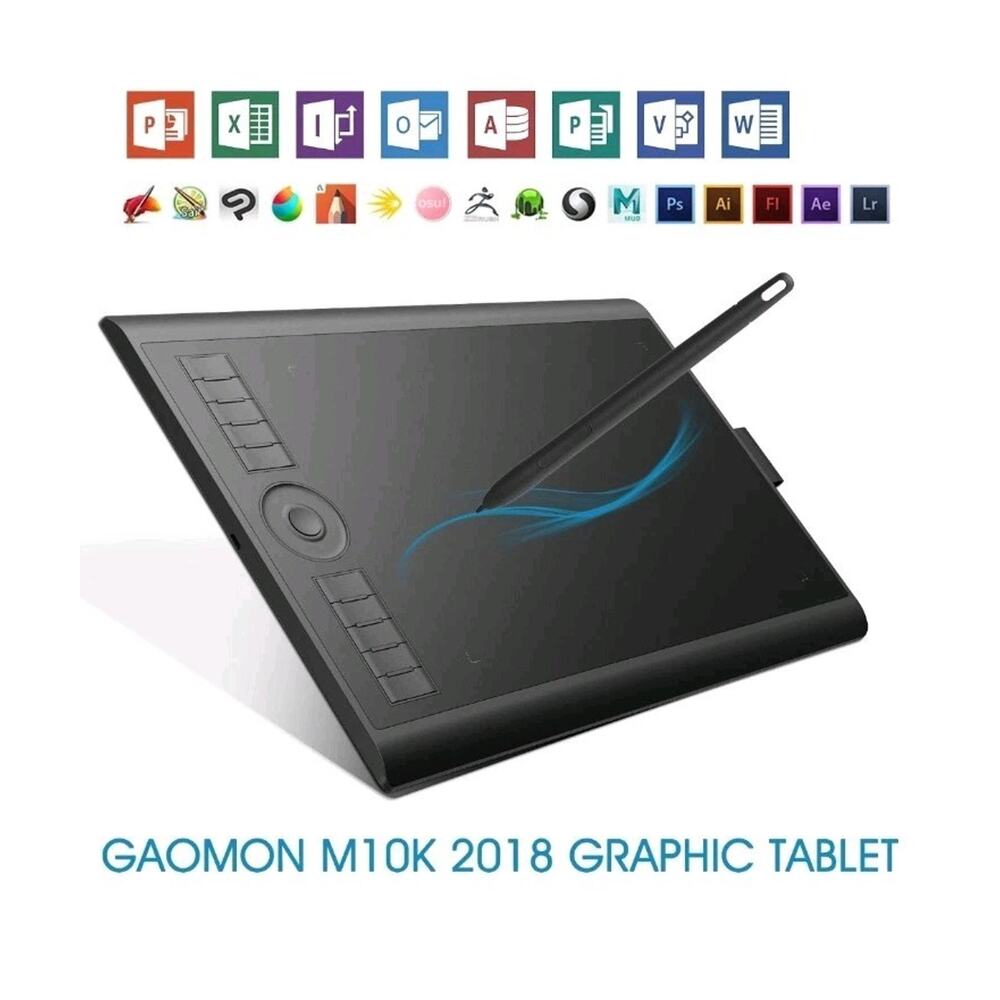 Graphic Drawing Tablet Art Painting Board Passive Pen GAOMON M10K 2018 10x6.25in